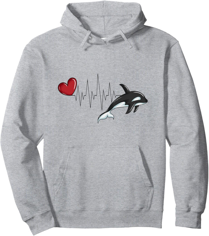 Herz Orca Wal Herzschlag Meeressäuger Wal Fan Kinder Orca Pullover Hoodie