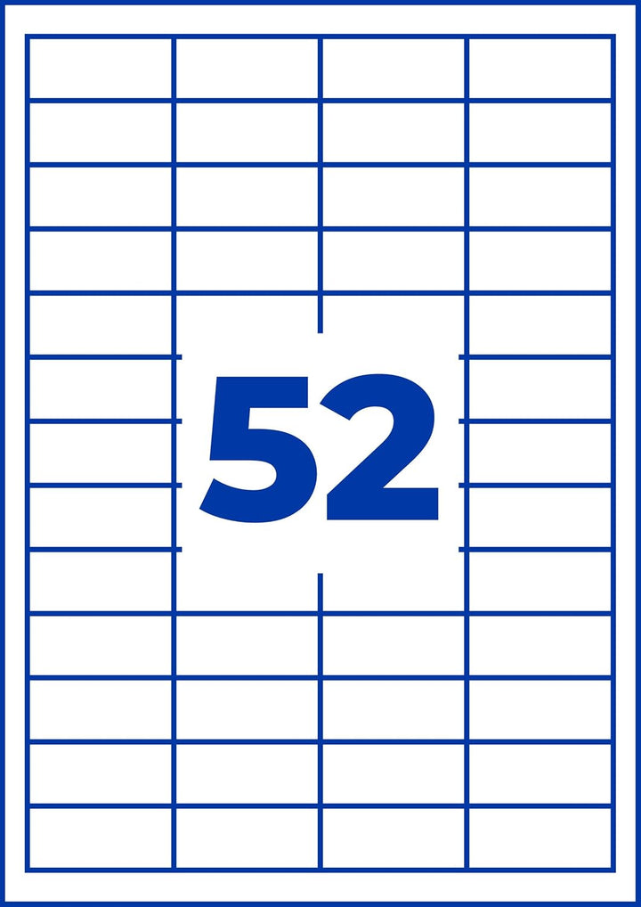 AVERY Zweckform 3650 Universal Etiketten (5.200 Klebeetiketten, 48x21mm auf A4, Papier matt, individ