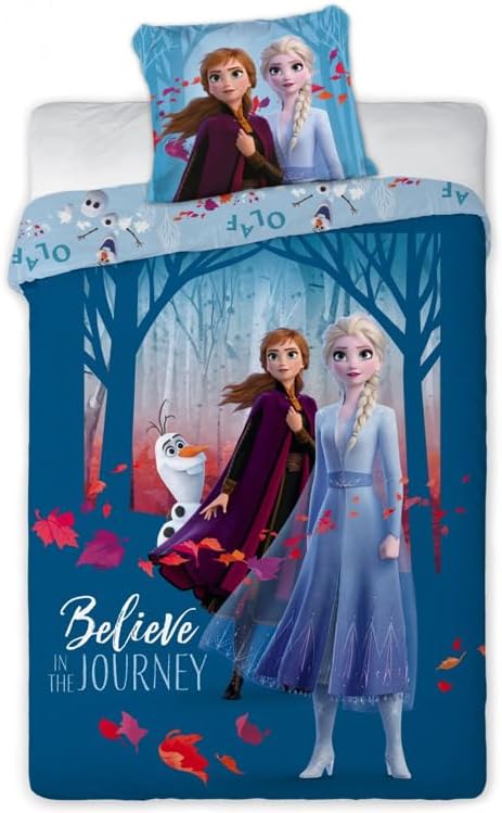 Disney Frozen Bettwäsche Eiskönigin Anne ELSA Kopfkissen Bettdecke für 140x200 Believe 100% Baumwoll
