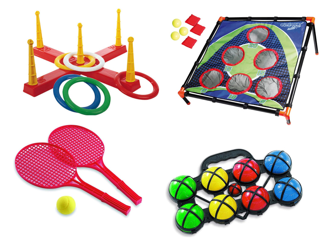 Outdoor Spiele Set für Draussen Wurfspiel Boccia Kegeln UVM Garten Spielzeug