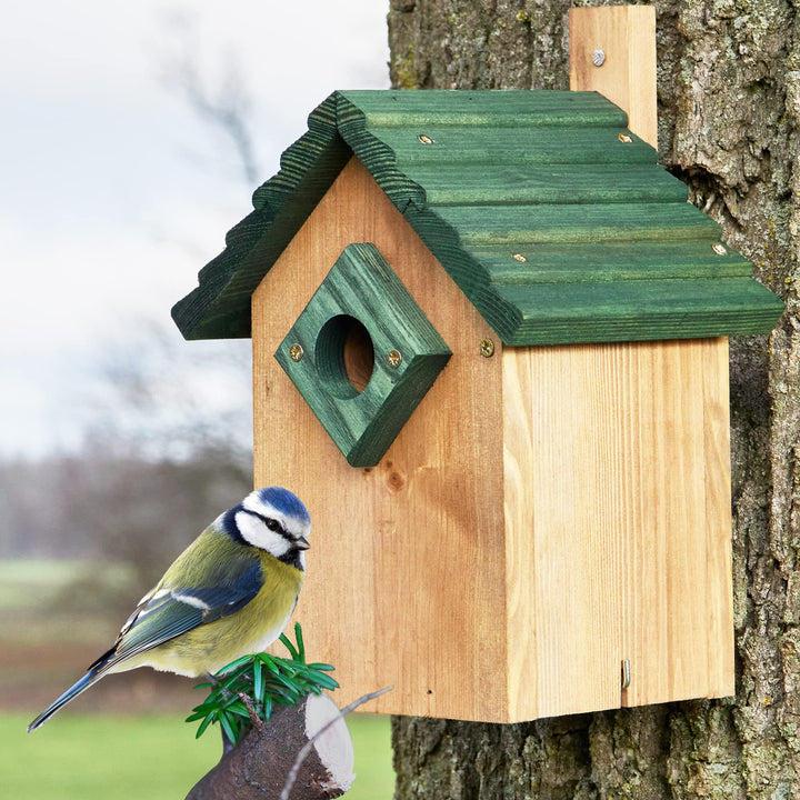zooprinz Stabiler Nistkasten für Wildvögel/Gartenvögel mit sicherem Schutz gegen Nesträuber – witter