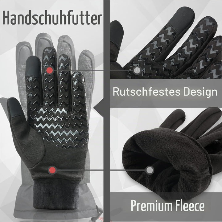 devembr Advanced Ski-Handschuhe mit Handgelenkschutz und Herausnehmbarem Innenfutter (S/M/L), M