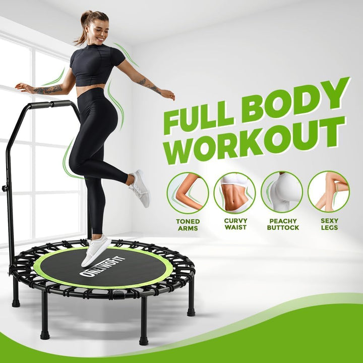 ONETWOFIT klappbares Trampolin für Erwachsene, 101/107/114/cm Mini Fitness Trampolin W/einstellbare