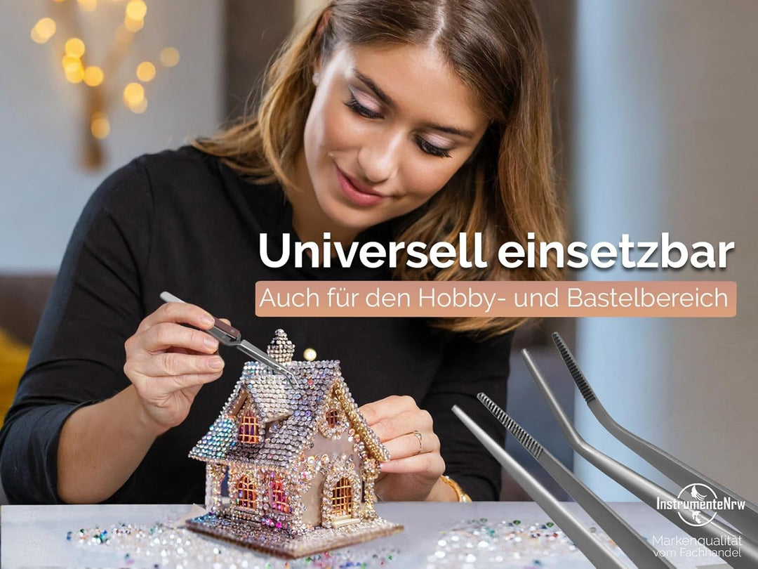 Lötpinzetten Set 2-Teilig Kreuzpinzette Klemmpinzette Technische Pinzette Gerade Gebogen Abgewinkelt