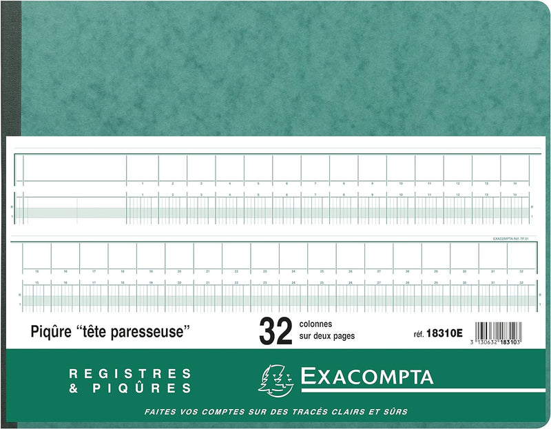 EXACOMPTA 18310E Spaltenbuch, 32 Spalten auf 2 Seiten,35ZeilenVE1