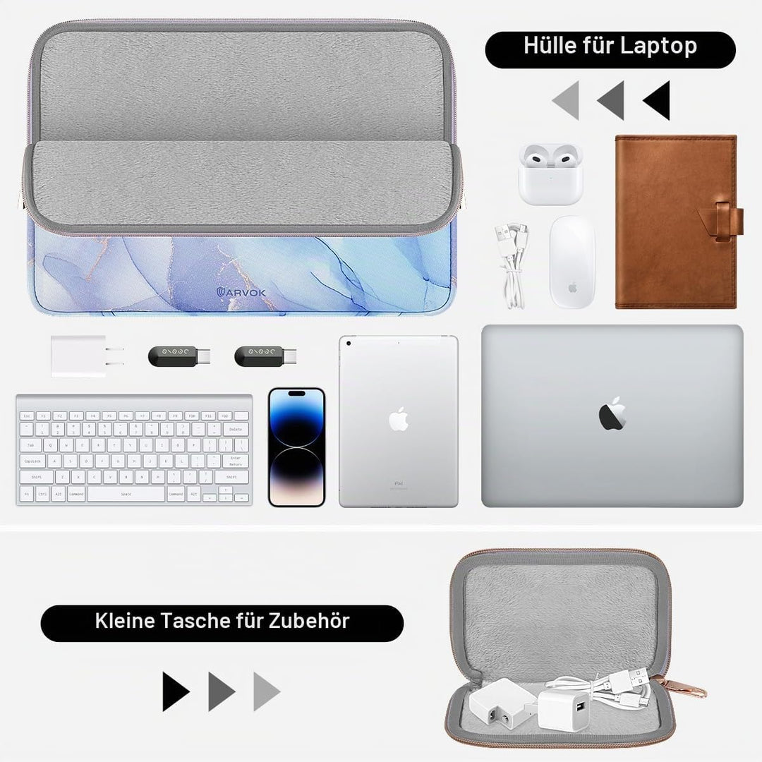 ARVOK 13 13,3 14 Zoll Laptoptasche Schutzhülle mit Klein Fall für MacBook Air/Pro 13/MacBook Pro 14,