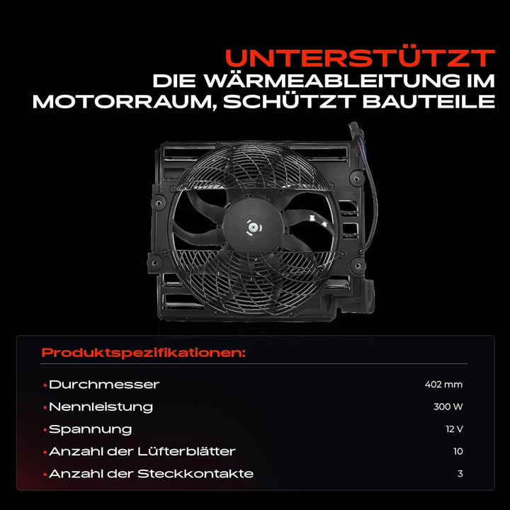 Kühlerlüfter Motorkühler für 5er E39 520 523 525 528 530 535 540 1995-2004 620-904