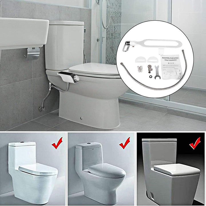 43 X 12 X 7 Cm Bidet-Toilettensitz Mit Doppeldüse Smart-Toilettenspüler Aus ABS Nicht Elektrisch, To