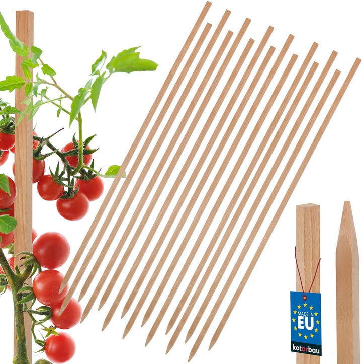 KOTARBAU® 15er Set Tomatenstäbe Pflanzstäbe 100 cm Zaunpfahl Holzpfosten Holzpflock angespitzt Pflan