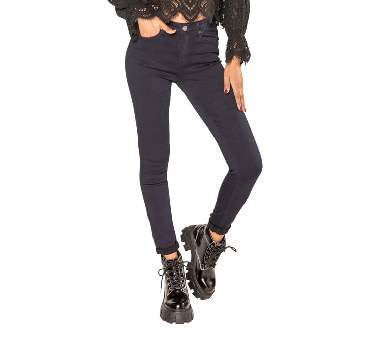 Nina Carter P106 Damen Jeanshosen Slim Fit Push-Up Skinny Jeans Mid-High Waist XS Slim Dunkelblau (P