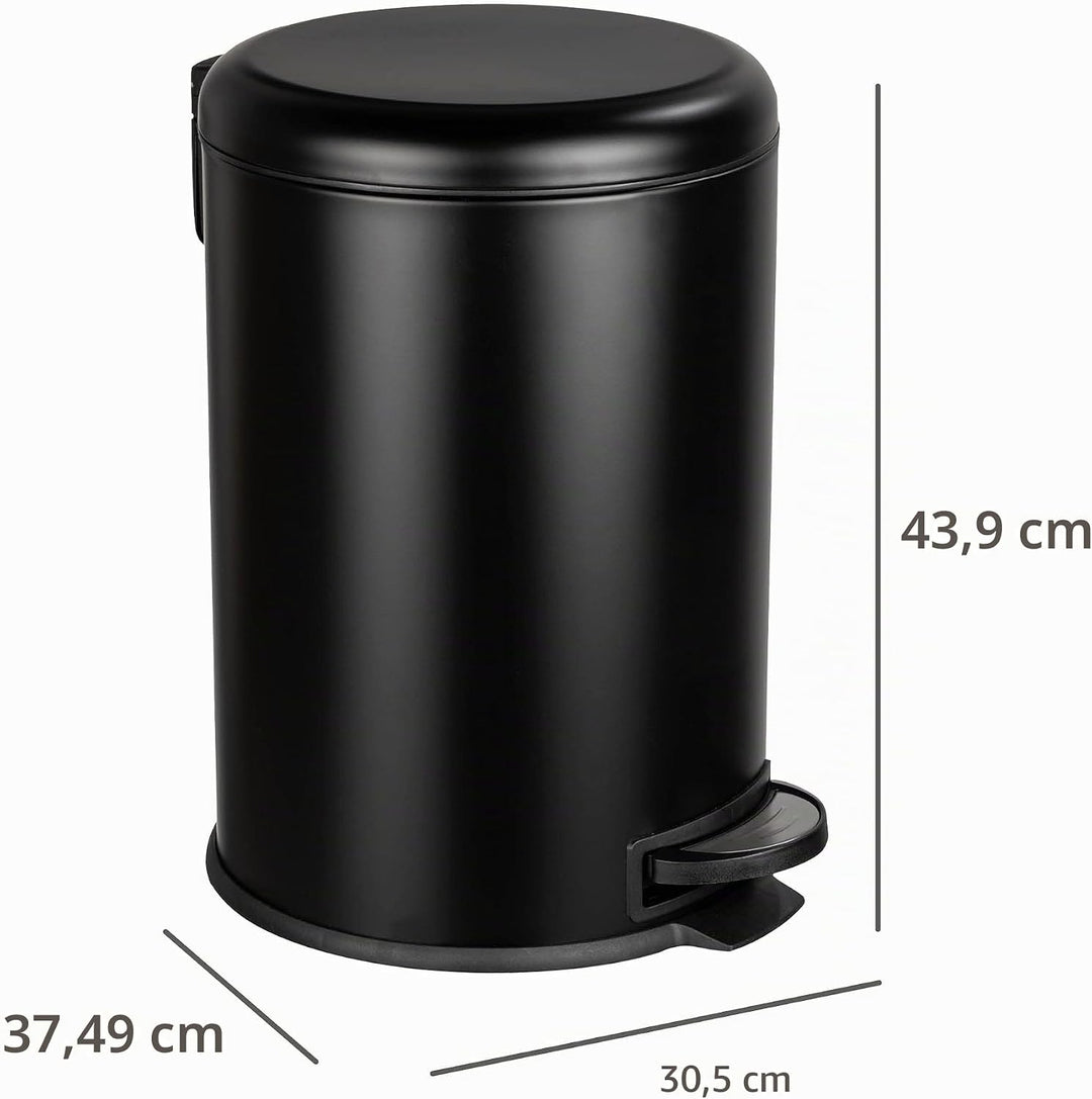WENKO Küchen Abfalleimer Leman, 20 Liter, Mülleimer mit Absenkautomatik, Tretfunktion, herausnehmbar