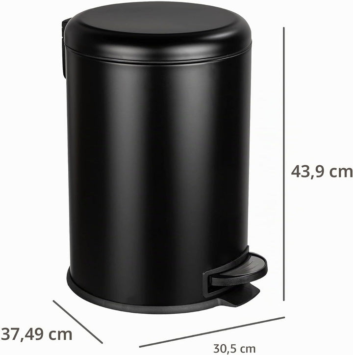 WENKO Küchen Abfalleimer Leman, 20 Liter, Mülleimer mit Absenkautomatik, Tretfunktion, herausnehmbar