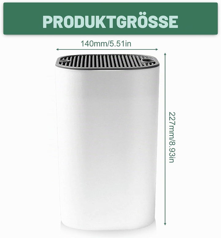 Messerblock ohne Messer Universal - Weisser Messerhalter | Küchenmesser Organizer für Alle Messertyp