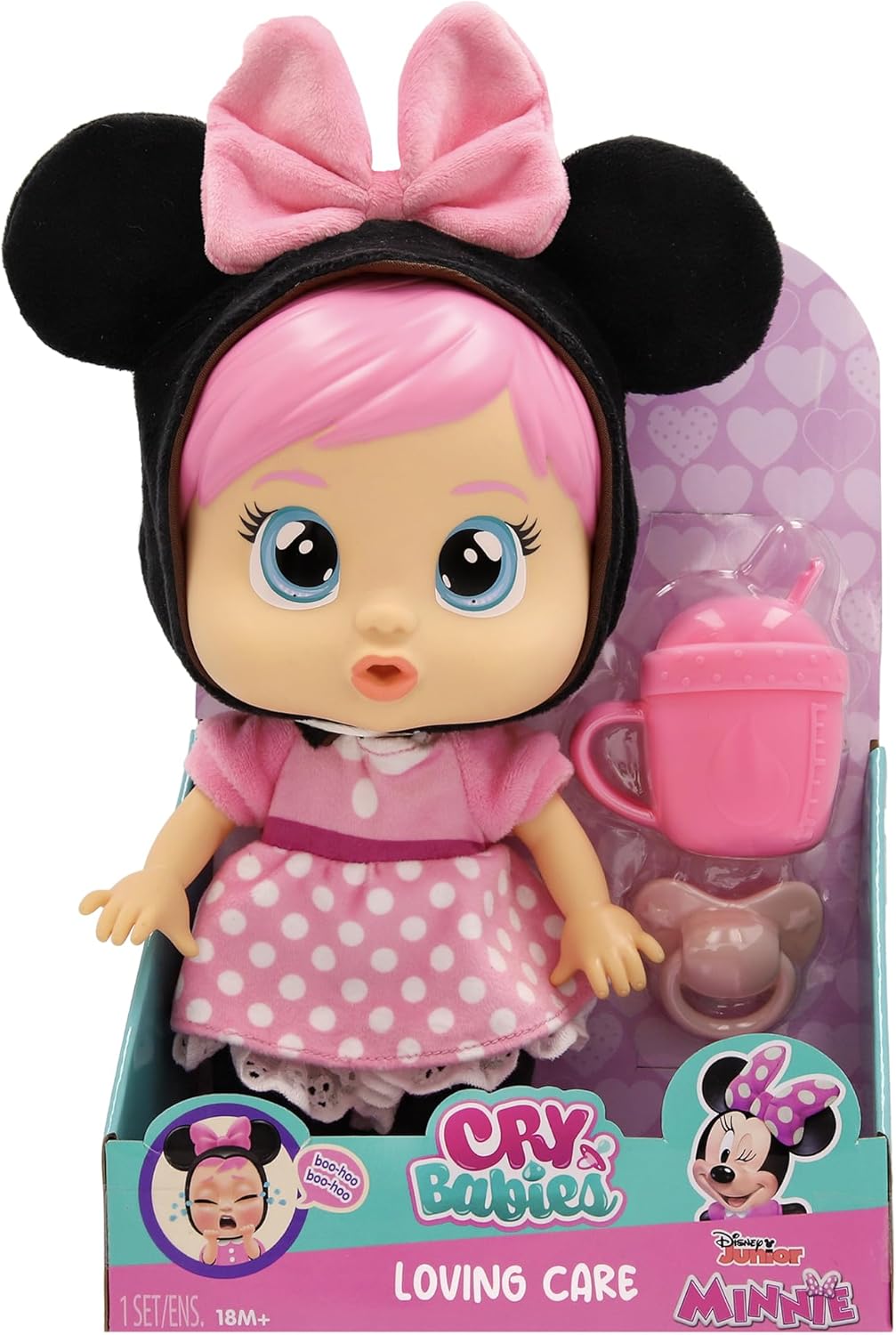 CRY Babies Disney Minnie Baby-Puppe Cry Babies Loving Care inspiriert von Minnie Mouse, inklusive 3