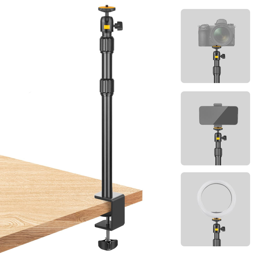 JEBUTU TL253 Kamera Tischstativ Lichtstativ, 43.5-102cm verstellbares Tablet Halterung mit 360ﾟKugel