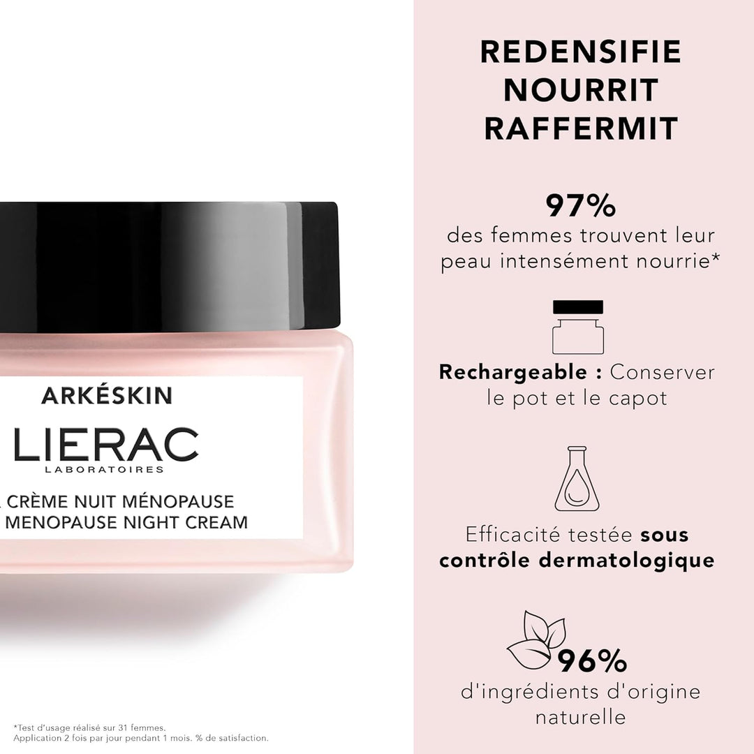 Lierac Arkeskin Nachtcreme, korrigiert sichtbare Zeichen der Menopause auf der Haut, Format 50 ml