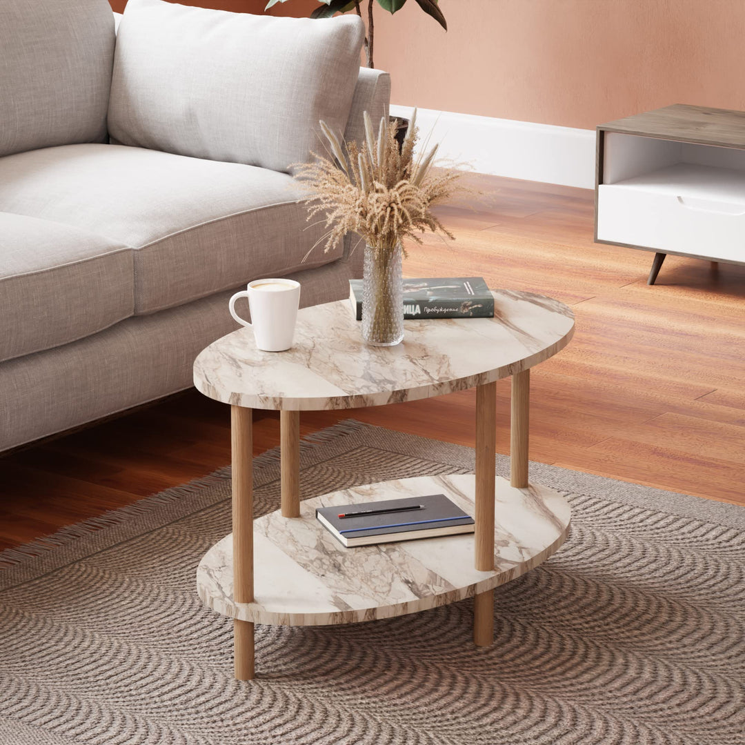 [en.casa] Couchtisch Højreby mit unterer Ablage Wohnzimmertisch Kaffeetisch 43 x 70 x 44 cm Sofatisc