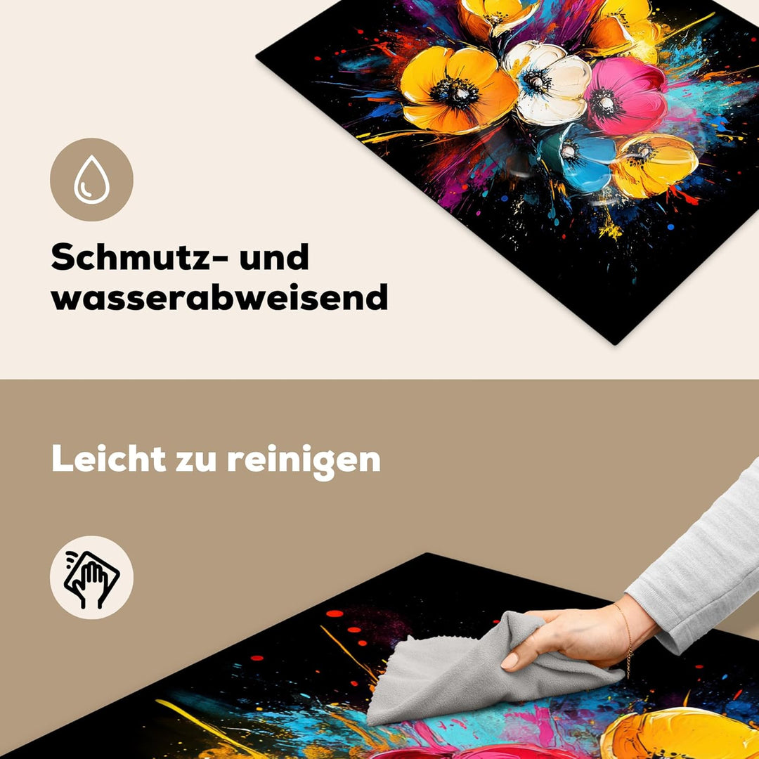 Herdabdeckplatte 70x52 cm Einteilig Küche Herdabdeckung Induktionsfeld Ceranfeld Herdabdeckplatten V