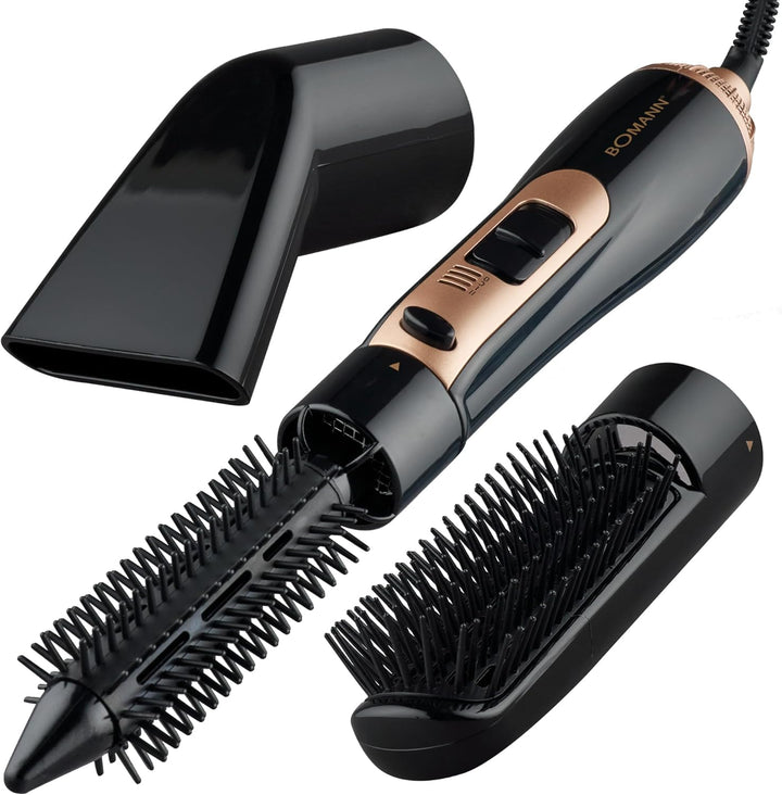 Bomann Warmluftbürste 3 Aufsätze | für alle Haarlängen | Föhnbürste mit Kaltstufe für Style-Fix | 2