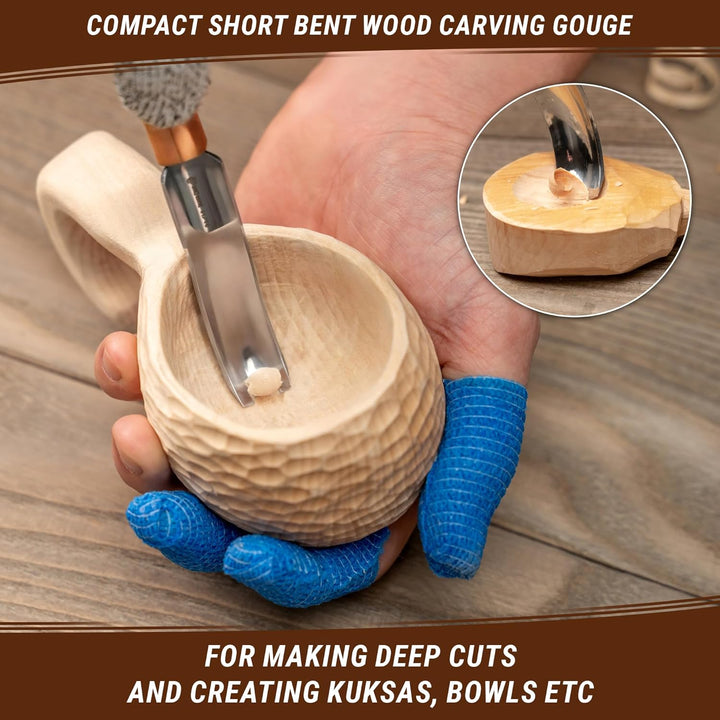BeaverCraft gebogene Hohleisen zum Holzschnitzen K8a/14 – Löffelschnitzen Werkzeuge – Holzschnitzere