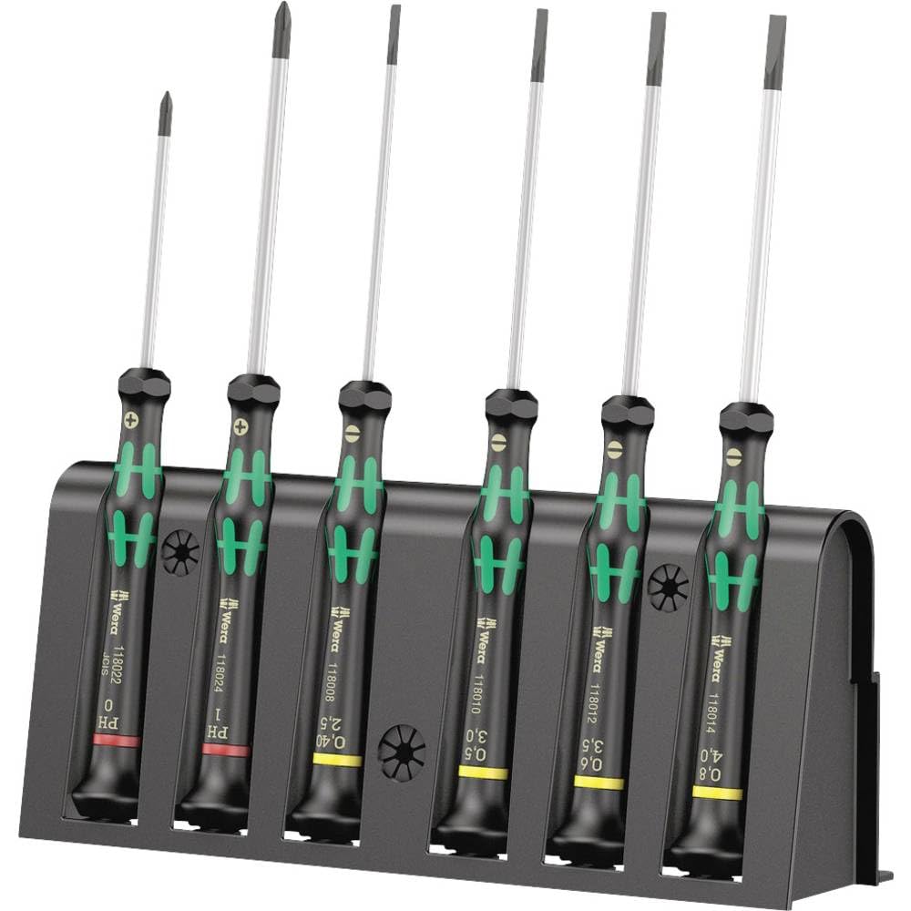 Wera Elektroniker-Schraubendrehersatz 2035/6 B + Rack, 6-teilig, 05118152001 Einzeln, Einzeln