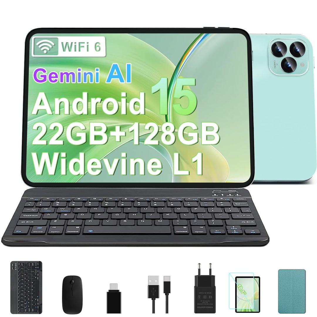2026 Tablet 10 Zoll, Android 15, Octa-Core, 22 GB RAM + 128 GB ROM (2 TB TF) | WiFi 5G + 2,4G | GPS