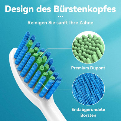 Lächen Sonic elektrische Zahnbürste Schallzahnbürste - RM-T8B， mit 4 Aufsteckbürsten und Timer, 3 Mo