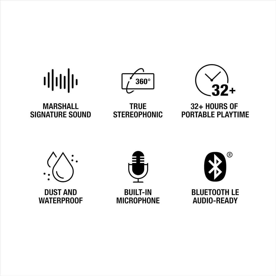 Marshall Emberton III tragbare Bluetooth Lautsprecher, kabellos, IP67 Staub und wasserfest, über 32