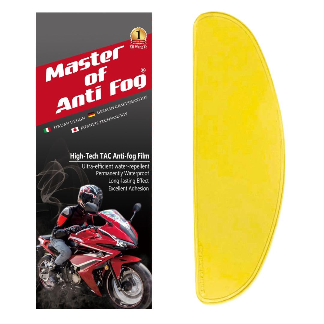 XII WY Universal Motorrad Helm Schild Antibeschlag Folie Gelb Nachtsicht Visier Linse Einsatz Nebelf