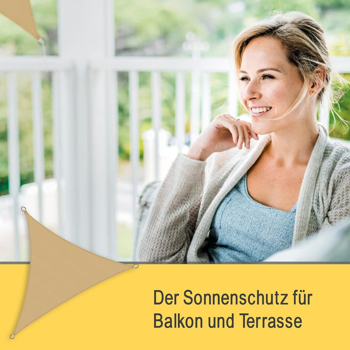 Sol Royal Sonnensegel dreieckig Wasserdicht 3x3x3m Terrasse – Sonnensegel Balkon Segeltuch UV Sonnen