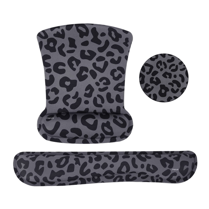 MOSISO Handgelenkstütze für Mauspad&amp;Tastatur Set,Leopard Grain Ergonomisches Mauspad&amp;Rutschfester Un