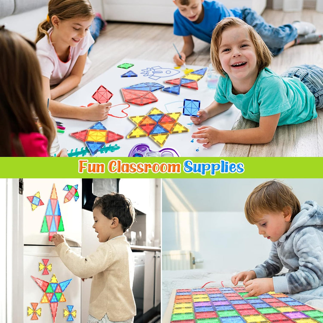Magnetische Fliesen Kinderspielzeug STEM Magnet Spielzeug für Kleinkind Magnetische Blöcke Bauspielz