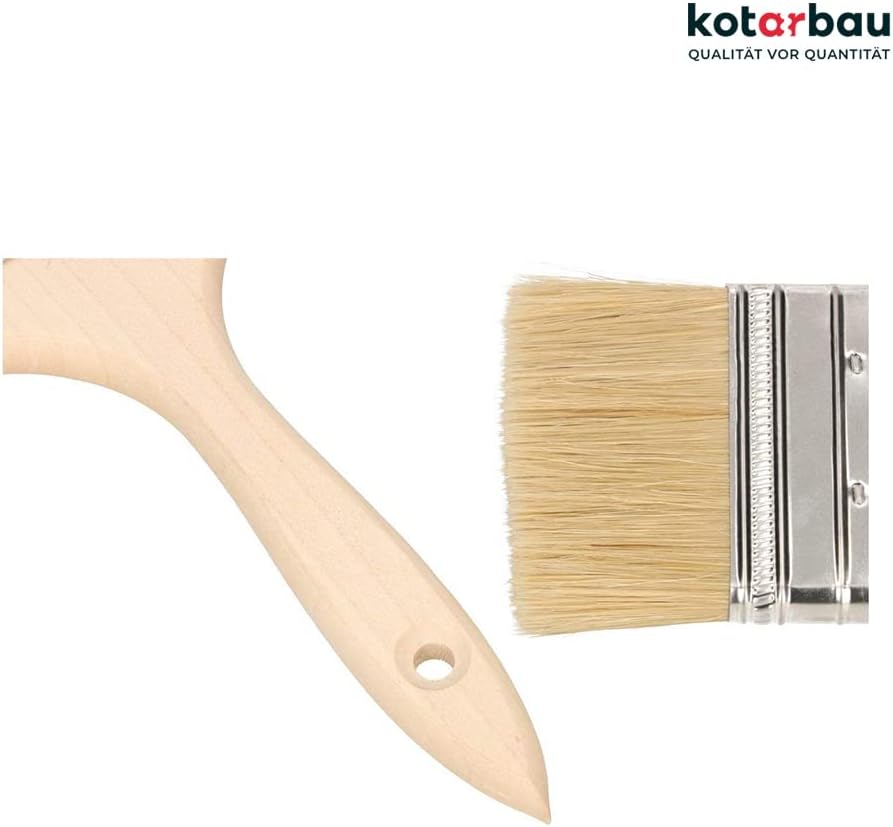 KOTARBAU® 20er Set Farbpinsel Mit Holzgriff Alle 76 mm Flachpinsel Beizen Lasur Farben Malerpinsel S