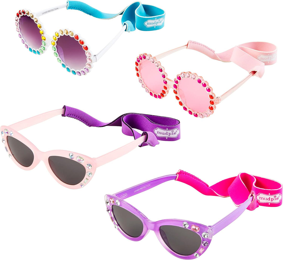 Mud Pie Toddler Girl Sunglasses & Strap Set, Light Pink