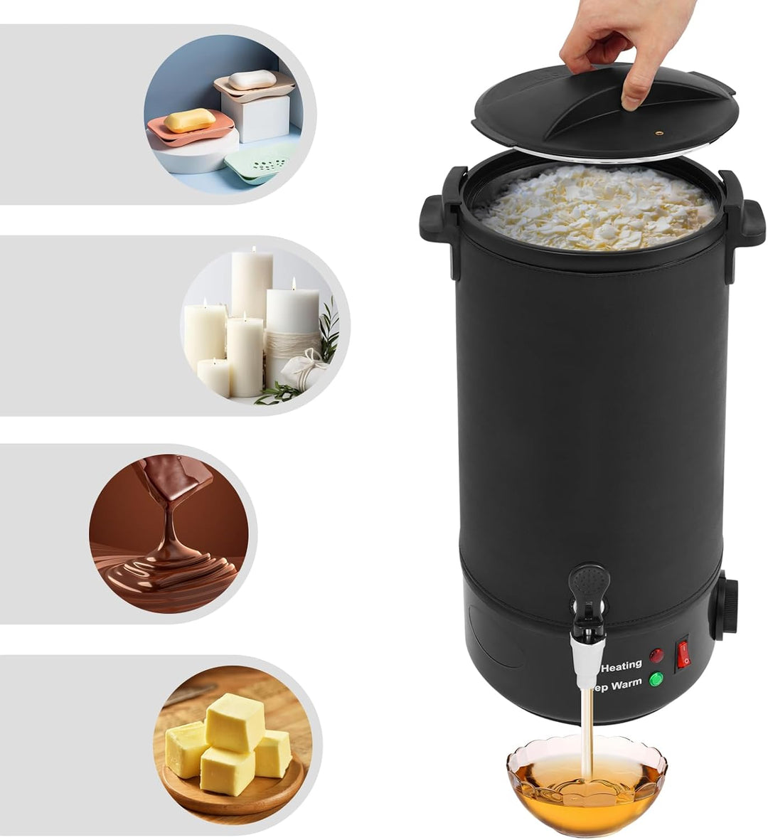 ARBGO 10L Wachsschmelzgerät, Wachsschmelzer mit einstellbarer Temperatur, schnelle Heizung, Elektris