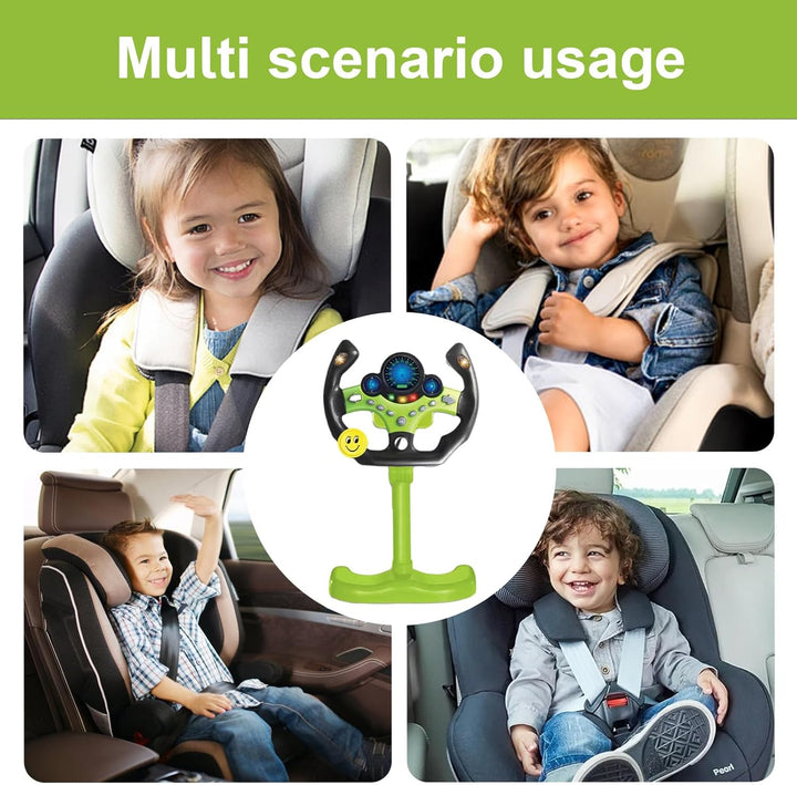 Portables Kinder Lenkradspielzeug, Simulation eines Autolenkrades mit interessanten Geräuschen und M