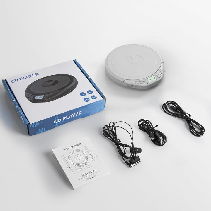 Gueray CD Player Tragbar Kinder Tragbarer CD-Player fürs Auto Discman mit Kopfhörer LCD-Display Unte