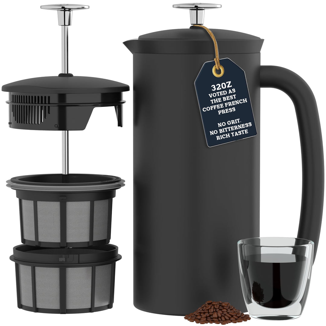 ESPRO P7 French Press Kaffeebereiter – Doppelwandig isoliert aus Edelstahl mit Mikrofilter, 950 ml,
