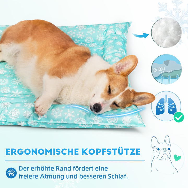 Pawtasy Kühlmatte Katze Kühldecke Hund mit erhöhtem Rand für Freie Atmung Hundekühlmatte selbstkühle