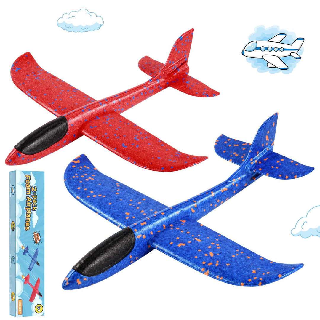 XXL 2 Stücke 44cm Styroporflieger Kinder,Flieger Styropor Flugzeug Styropor Kinder,Wurfgleiter Flieg
