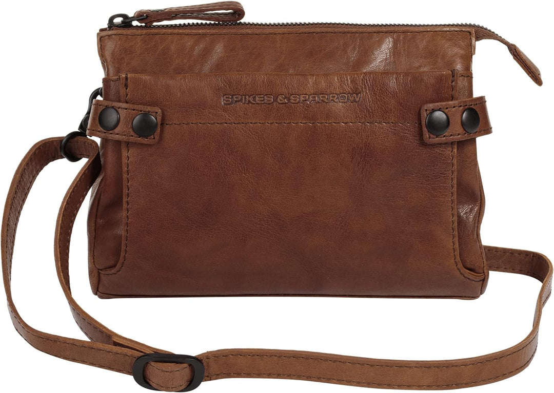 Spikes & Sparrow Umhängetasche echt Leder Damen - 021723 Cognac, Cognac