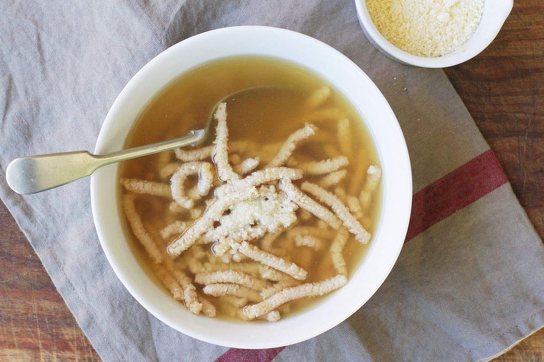 Werkzeug für Passatelli aus lebensmittelechtem Kunststoff mit 3 Schlaufen, Nadel für Passatelli, Buc