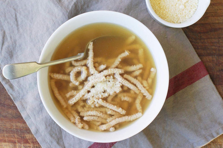 Werkzeug für Passatelli aus lebensmittelechtem Kunststoff mit 3 Schlaufen, Nadel für Passatelli, Buc