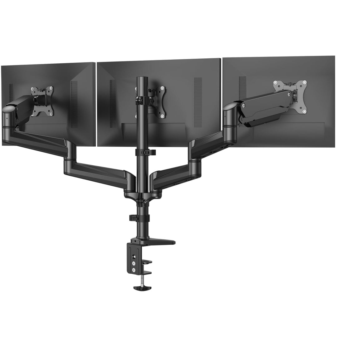 HUANUO Monitor Halterung 3 Monitore für 17-32 Zoll Bildschirme, Bildschirmhalterung 3 Monitore Höhen