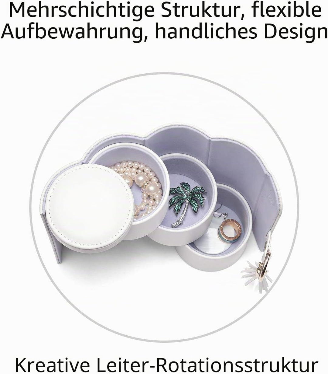 Vlando Viaggio Small Jewelry Case Travel Accessory Storage Box Jewelry Organizer White B. Weiss, B.
