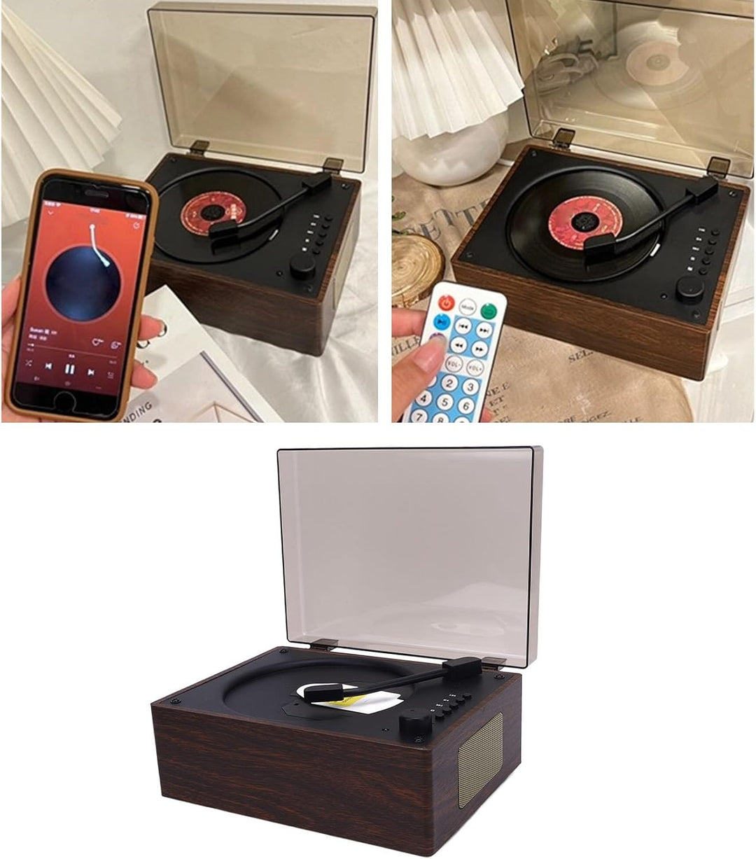 Tragbarer Bluetooth CD Player mit Fernbedienung Retro HiFi-Sound-Lautsprecher Unterstützt CD AUX USB
