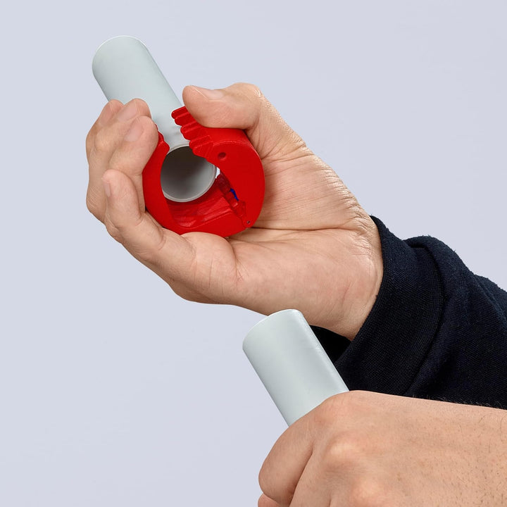 KNIPEX BiX® Schneider für Kunststoffrohre und Dichthülsen, 20-50 mm, trennt spanlos, incl. 2 Ersatzk