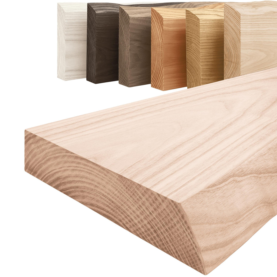 LAMO Manufaktur Regal Holz massiv ohne Befestigung | Wand Regal 90 cm breit für Wohnzimmer, Küche, A