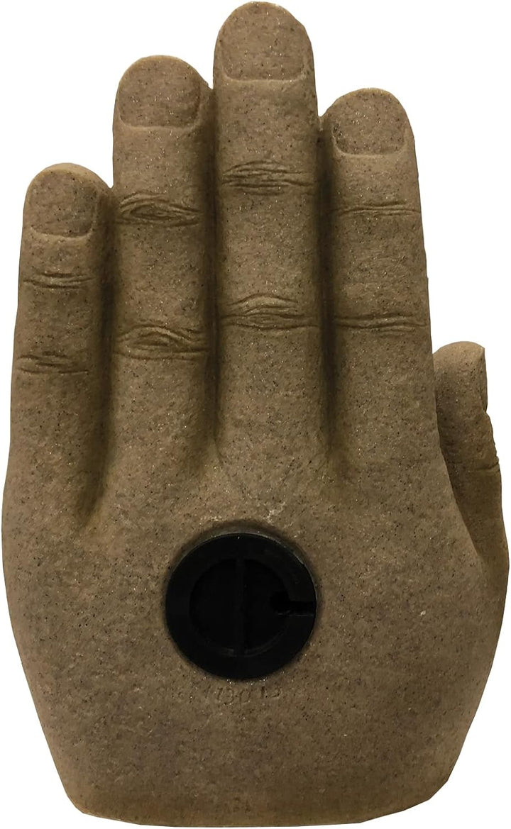 Brunnen Buddha Calm Sandstein-Optik, aus Polyresin inkl. Pumpe und LED | Deko-Wasserbrunnen für Gart