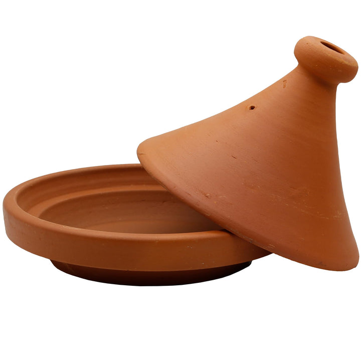 Tajine Schmortopf aus Ton – Marokkanisch Kochen für 1-2 Personen – Ø 25 cm Tagine unglasierter Garto
